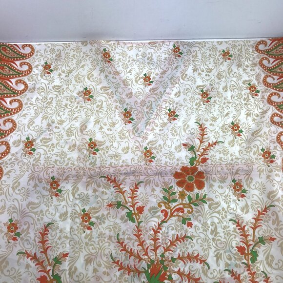 Phases Womens Caftan V-Neck Dress Orange Green Floral Drawstring Waist One Size - Picture 5 of 7